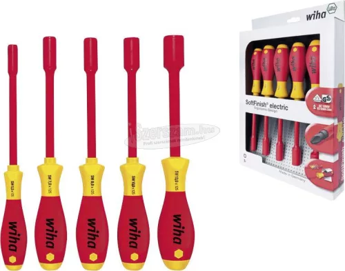 WIHA szigetelt hatlapú nyeles dugókulcs készlet 5,5-13mm, 5 részes SoftFinish VDE 1000V 29466