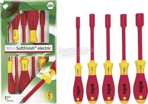 WIHA szigetelt hatlapú nyeles dugókulcs készlet 5,5-13mm, 5 részes SoftFinish VDE 1000V 29466