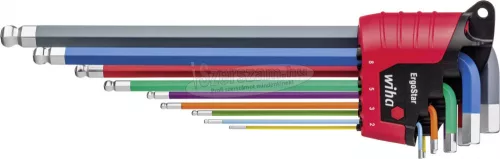 WIHA gömbvégű hosszú imbuszkulcs készlet SW1,5-10 9 részes, ErgoStar színes 41483