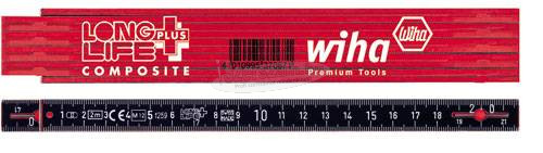 WIHA LongLife Plus Composite szegmenses mérőléc 2m metrikus, 10 tagos 15mm 37067