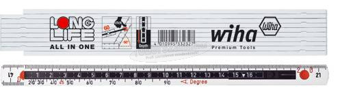 WIHA LongLife All in One szegmenses mérőléc 2m metrikus, 10 tagos 15mm, 33232