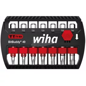   WIHA BitBuddy TY-bit 49mm bitkészlet TORX, 8 részes T10-T40 1/4" E6,3 42115