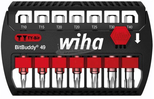 WIHA BitBuddy TY-bit 49mm bitkészlet TORX, 8 részes T10-T40 1/4" E6,3 42115