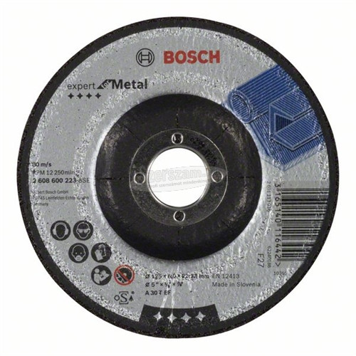 Bosch tisztítókorong fémhez 125x6.0mm A 30 T BF hajlított 2608600223