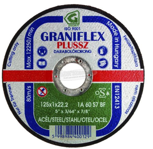 GRANIT ABRASIVE vágókorong 115x1,0x22,23 1A60S7BF 80 (Graniflex Plussz) 40001