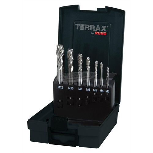 RUKO TERRAX Terrax menetfúró gépi készlet, csavart hornyú M3-M12 HSS 35° A245058TX