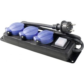   AS SCHWABE Kapcsolós elosztó világítós 3 dugalj 1,5m H07RN-F3G1,5 mm² IP44 38603