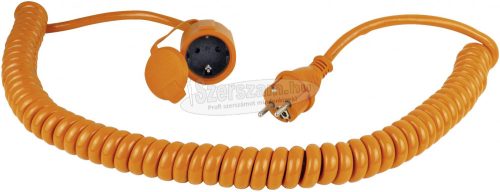 AS SCHWABE Gumi hálózati spirálkábeles hosszabbítókábel, narancs, 5 m, H07BQ-F 3G 2,5mm² , AS Schwabe 70415