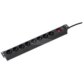   AS SCHWABE Elosztó kapcsolóval 3m 8 dugalj H05VV-F 3G 1,5 mm² IP20 Védőérintkezős 18191