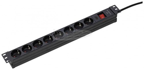 AS SCHWABE Elosztó kapcsolóval 3m 8 dugalj H05VV-F 3G 1,5 mm² IP20 Védőérintkezős 18191