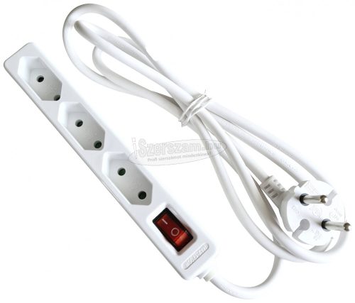 AS SCHWABE Elosztó kapcsolóval 1,4m 3 dugalj H05VV-F 2X 1 mm² IP20 11312