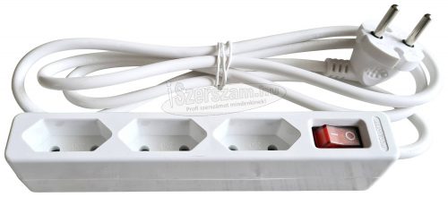 AS SCHWABE Elosztó kapcsolóval 1,4m 3 dugalj H05VV-F 2X 1 mm² IP20 11312