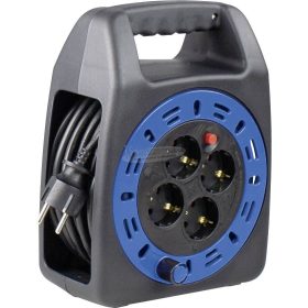   AS SCHWABE Kábeldob 15m 4 dugalj H05VV-F 3G 1,5 mm² IP20 Védőérintkezős 16415