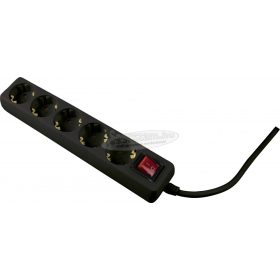   AS SCHWABE Elosztó kapcsolóval 2m 5 dugalj H05VV-F 3G 1,5 mm² Védőérintkezős 11394