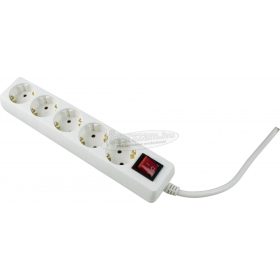   AS SCHWABE Elosztó kapcsolóval 2m 5 dugalj H05VV-F 3G 1,5 mm² Védőérintkezős 11393