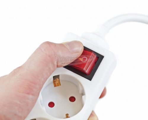 AS SCHWABE Elosztó kapcsolóval 2m 5 dugalj H05VV-F 3G 1,5 mm² Védőérintkezős 11393