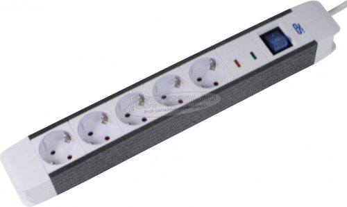 AS SCHWABE Túlfeszültség ellen védő elosztó 1,5m 5 dugalj H05VV-F 3G 1,5 mm² IP20 Védőérintkezős 18665