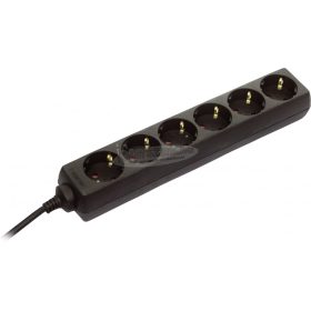   AS SCHWABE Hálózati elosztó 3m 6 dugalj H05VV-F 3G 1,5 mm² Védőérintkezős 11632