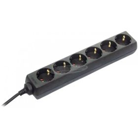   AS SCHWABE Hálózati elosztó 1,4m 6 dugalj H05VV-F 3G 1,5 mm² Védőérintkezős 11612