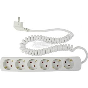   AS SCHWABE Hálózati elosztó 2,5m 6 dugalj H05VV-F 3G 1,5 mm² Védőérintkezős IP20 11461