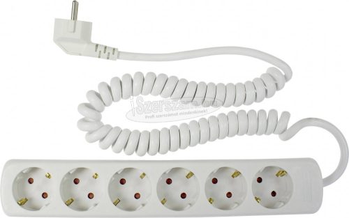 AS SCHWABE Hálózati elosztó 2,5m 6 dugalj H05VV-F 3G 1,5 mm² Védőérintkezős IP20 11461
