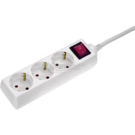   AS SCHWABE Elosztó kapcsolóval 3m 6 dugalj H05VV-F 3G 1,5 mm² Védőérintkezős IP20 11361