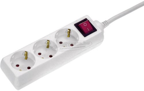 AS SCHWABE Elosztó kapcsolóval 3m 6 dugalj H05VV-F 3G 1,5 mm² Védőérintkezős IP20 11361