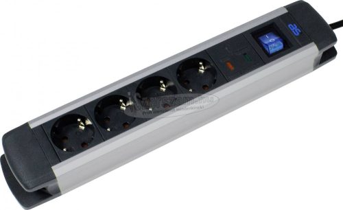 AS SCHWABE Túlfeszültség ellen védő elosztó 1,5m 4 dugalj H05VV-F 3G 1,5 mm² IP20 Védőérintkezős 18364