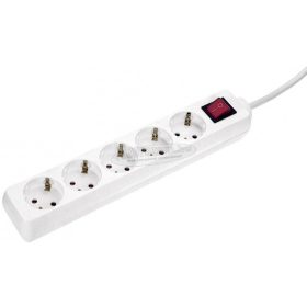   AS SCHWABE Elosztó kapcsolóval 5 dugalj 1,4m H05VV-F 3G 1,5 mm² Védőérintkezős IP20 35011