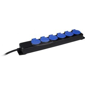   AS SCHWABE Hálózati elosztó 6 dugalj 1,5m H07RN-F 3G 1,5 mm² IP44 Védőérintkezős 38616