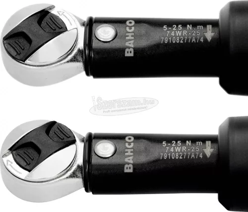 BAHCO 74WR-25 Nyomatékkulcs Racsnival, Átdugaszoló négylap kulcshoz, kikapcsoló, Bedugaszolós szerszámokhoz 5-25Nm