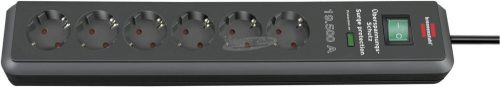 BRENNENSTUHL elosztó kapcsolóval 2m 6dugalj H05VV-F 3G 1,5 mm² IP20 Secure-Tec 19500A 1159540366
