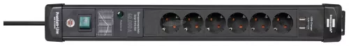 BRENNENSTUHL túlfeszültség-védelmi aljzetsáv 6dugalj 3m H05VV-F3G1,5 IP20 USB Premium-Line 60000A 1951160606