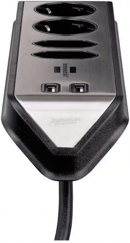 BRENNENSTUHL sarokdugószalag 2 védő érintkező, 2 Euro + 2 USB 2m H05VV-F 3G1,5 IP20 1153590410