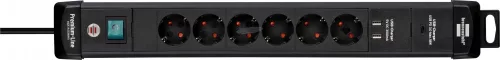 BRENNENSTUHL elosztó Power Delivery USB C 6-os fekete 3m H05VV-F 3G1,5 Premium-Line 1951160607