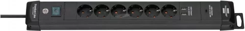 BRENNENSTUHL elosztó Power Delivery USB C 6-os fekete 3m H05VV-F 3G1,5 Premium-Line 1951160607
