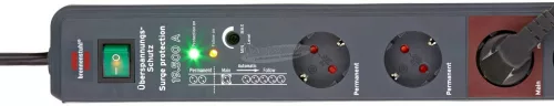 BRENNENSTUHL elosztó 8dugalj 3m H05VV-F 3G1,5 IP20 túlfeszültség-védelem 19500A Main-Follow Secure-Tec 1159490936