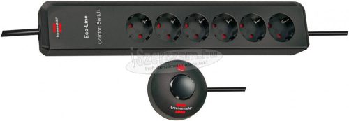 BRENNENSTUHL elosztó 6dugalj 2m H05VV-F 3G1,5 IP20 Eco-Line Comfort Switch 1159450616