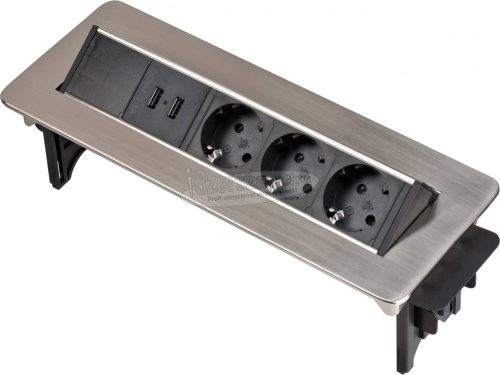 BRENNENSTUHL asztali elosztóaljzat, 2x USB 2m H05VV-F3G1.5 IP20 Indesk Power USB-töltő 1396200113