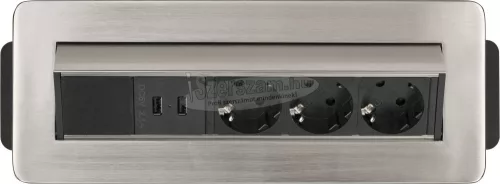 BRENNENSTUHL asztali elosztóaljzat, 2x USB 2m H05VV-F3G1.5 IP20 Indesk Power USB-töltő 1396200113