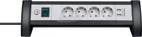BRENNENSTUHL elosztó kapcsolóval 1,8m 4dugalj H05VV-F 3G 1,5 mm² IP20 1156250534