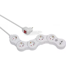   BRENNENSTUHL Elosztó kapcsolóval 1,4m 5dugalj H05VV-F 3G 1,5 mm² IP20 1155350210