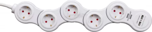 BRENNENSTUHL Elosztó kapcsolóval 1,4m 5dugalj H05VV-F 3G 1,5 mm² IP20 1155350210