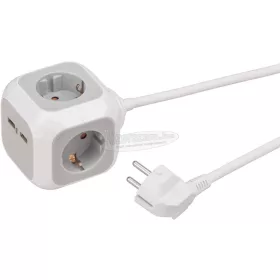  BRENNENSTUHL aljzat/elosztó kocka 1,4m 4 dugalj USB H05VV-F 3G1,5 IP20 Védőérintkezős 1150100