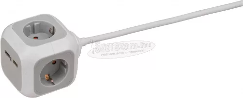 BRENNENSTUHL aljzat/elosztó kocka 1,4m 4 dugalj USB H05VV-F 3G1,5 IP20 Védőérintkezős 1150100