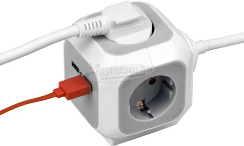BRENNENSTUHL aljzat/elosztó kocka 1,4m 4 dugalj USB H05VV-F 3G1,5 IP20 Védőérintkezős 1150100