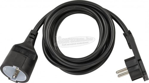 BRENNENSTUHL Lapos dugós hálózati hosszabbítókábel, 2 m, fekete, H05VV-F 3G 1,5mm², Brennenstuhl 1168980020