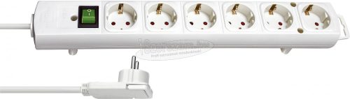BRENNENSTUHL elosztó kapcsolóval 2m 6dugalj  H05VV-F 3G 1,5 mm² IP20 1153320100