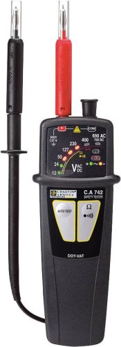 CHAUVIN ARNOUX Kétpólusú feszültségvizsgáló CAT IV 600 V Akusztikus, Oszlopdiagram, LED 742 IP2X P01191742D