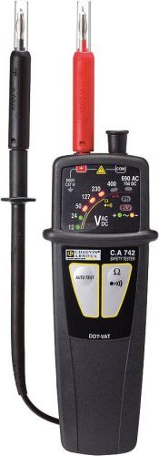 CHAUVIN ARNOUX C.A 742 IP2X Kétpólusú feszültségvizsgáló CAT IV 600 V Akusztikus, Oszlopdiagram, LED